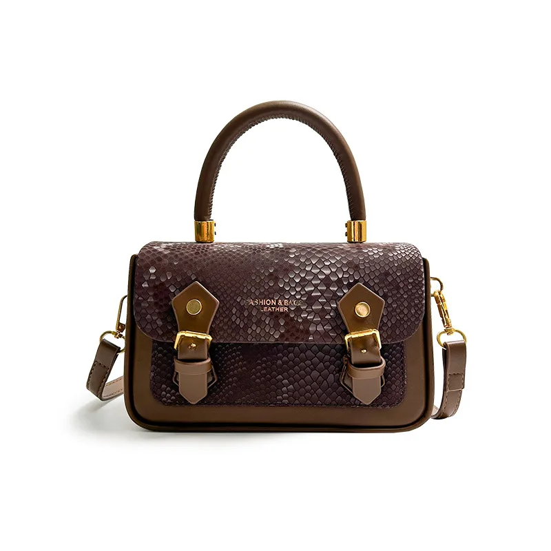 

2025 Vintage-Inspired Cube Bag, Multi-Way Convertible Top Handle & Shoulder Purse for Women, Textured Vegan Leather Day