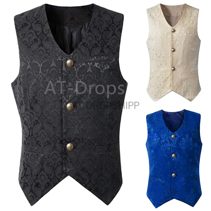 Medieval Gentleman Cosplay Costume Steampunk Victorian Noble Jacket Vest Coat Gothic Vampire Blazer Suits Trench Men's Shirt