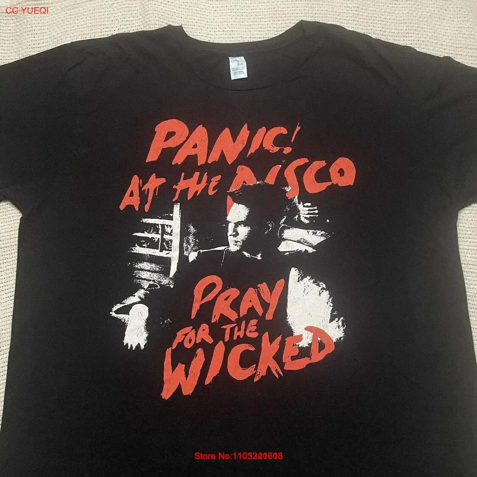 

Футболка Mint PANIC AT THE DISCO XL PRAY FOR WICKED Band Concert Tour Live vintage Washed homme Повседневная удобная уличная одежда