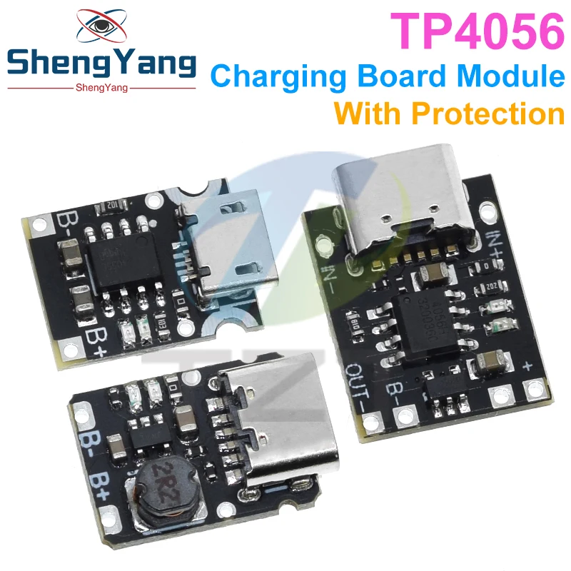 5PCS Type-C USB TP4056 1A Lithium Battery Charging Protection Board Module Polymer Battery