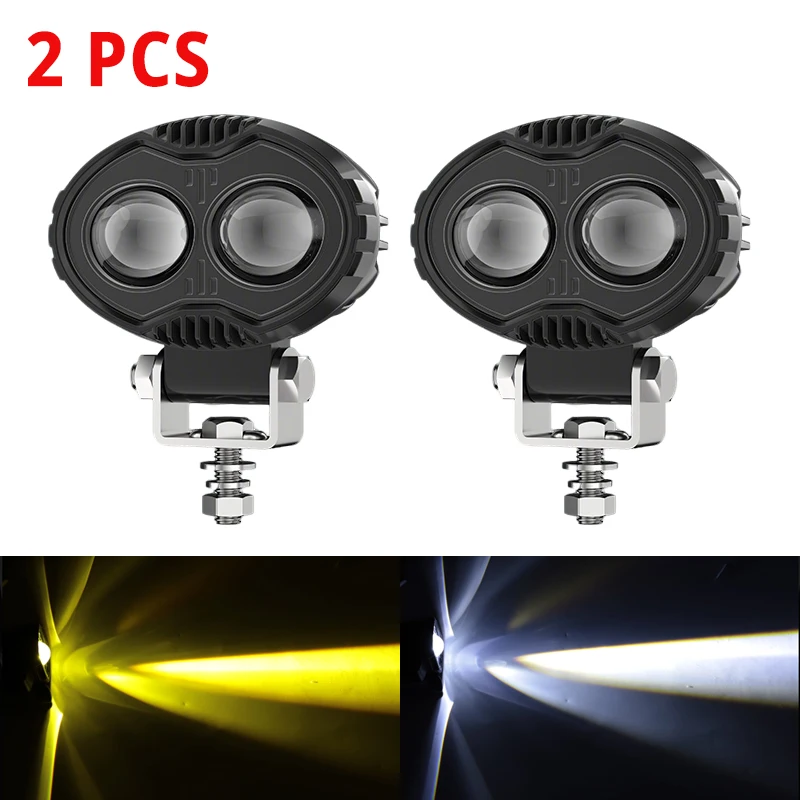 

Motorcycle Fog lights LED Auxiliary Fog Lamp Yellow White Spotlight Driving Light Work Lights Offroad Lights for Truck SVU UTV