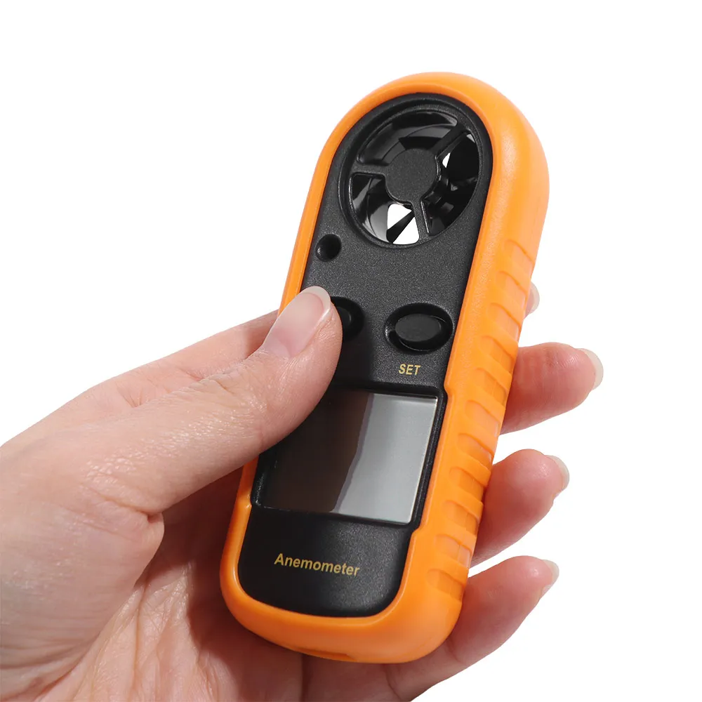 Mini Digital Anemometer LCD Display 0-30m/s Range Wind Speed Gauge 30m/s -10°C ~ 45°C Temperature Tester Airflow Testing