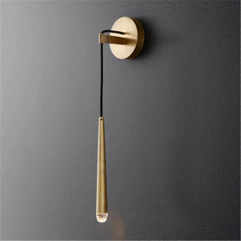 

CX131BF Nordic Minimalist Gold Led Wall Lamp Parlor Bedroom Bedside Retro Brass Hotel Cafe Clothes Shop Aisle Wall Light