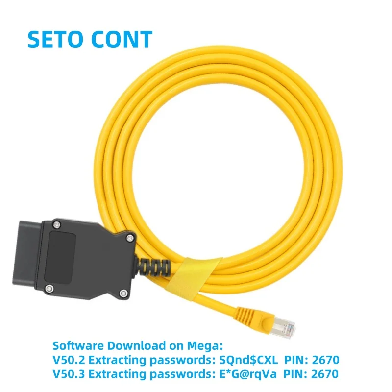 J1962 OBD Cable Ethernet to OBD 16 Pin E-SYS Enet Refresh Hidden Data Coding Cable for BMW F Series ICOM Programming Cable