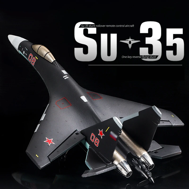 SU35 RC Plane Fixed Wing Professional Stunt Remote Control Fighter Jets 2.4Ghz 4 Channels 360° Flip Vertical Flight QF009