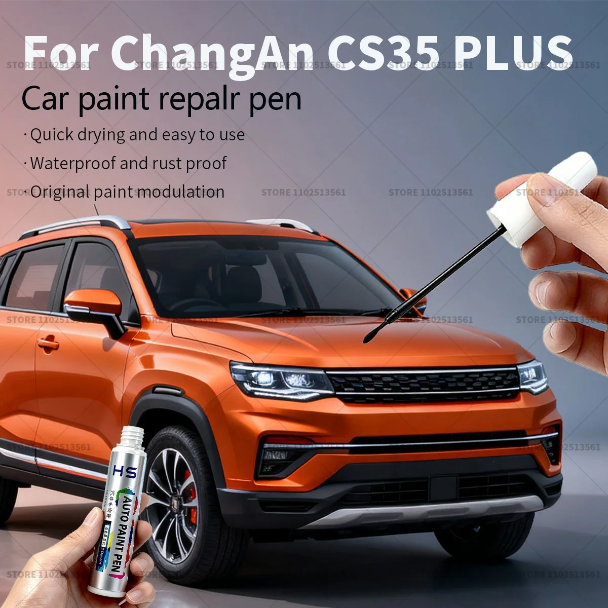 Ручка для ремонта автомобильной краски ChangAn CS35 PLUS, средство для удаления царапин, сделай сам, автоаксессуары, белый, 107, серый, Y24, серебристый, 119, красный C27 Ручка для ремонта автомобильной краски ChangAn CS35 PLUS, средство для удаления царапин, сделай сам, автоаксессуары, белый, 107, серый, Y24, серебристый, 119, красный C27