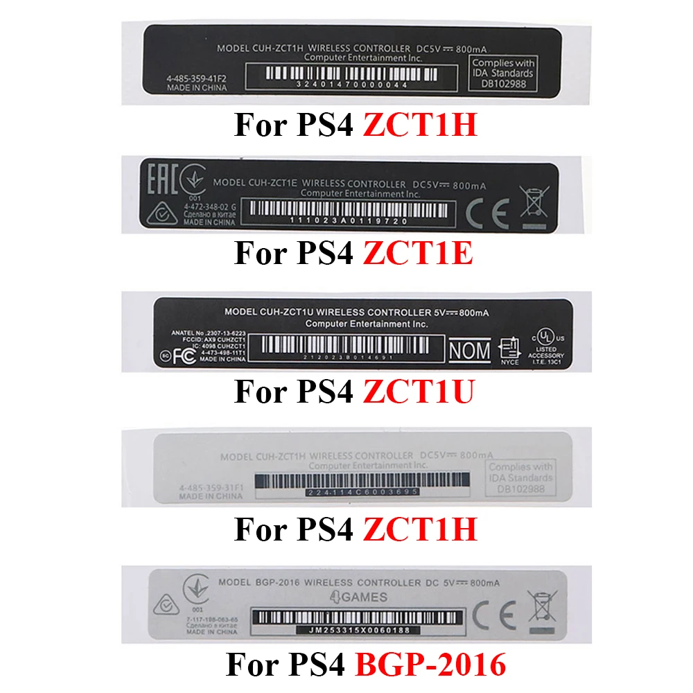 For GBC GBP GBA SP handle barcode stickers For PS3 PS4 PSP 1000 2000 3000 Controller housing Shell Slim Back Sticker Lable Seals