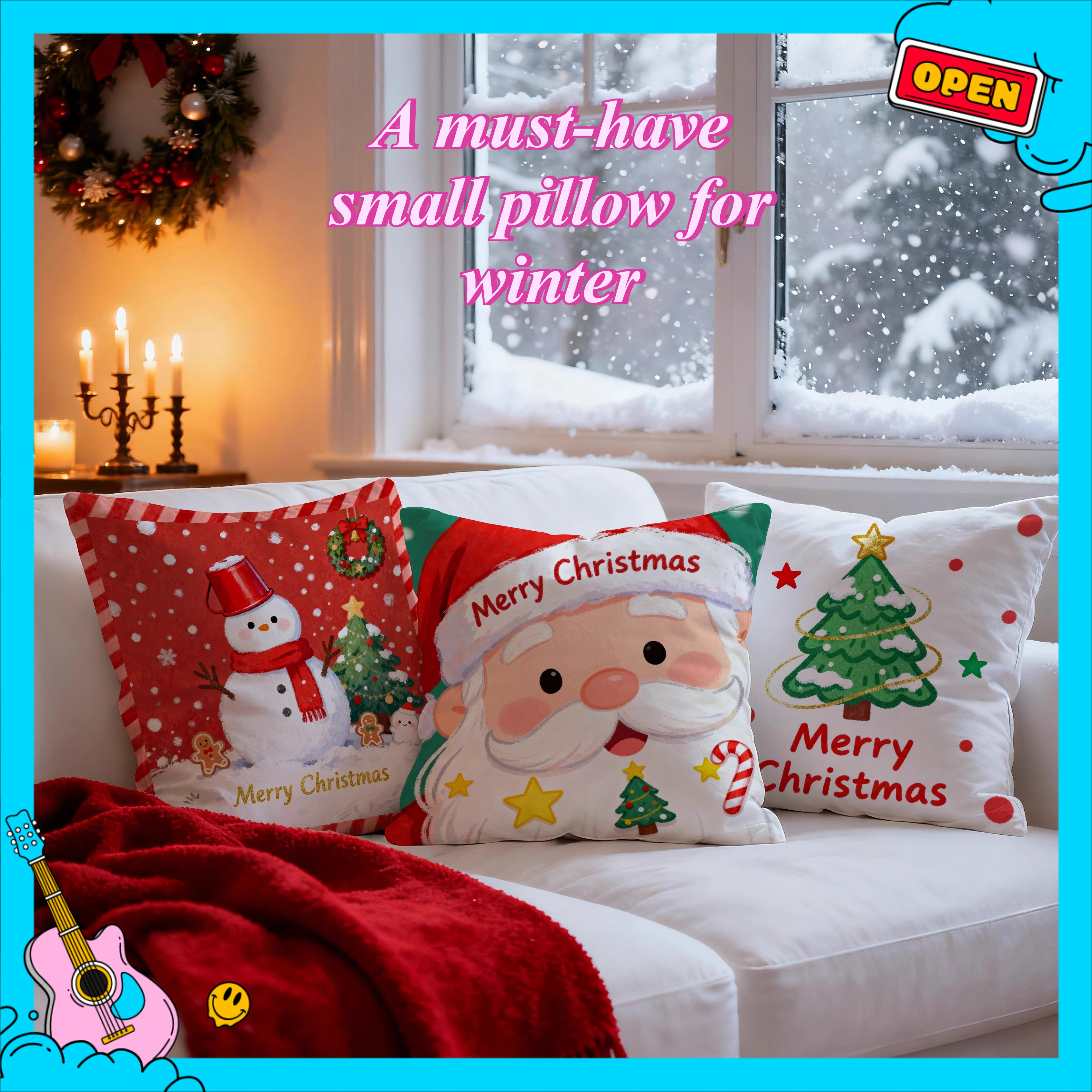 

Pillow 50*50, Christmas atmosphere, festive and comfortable
