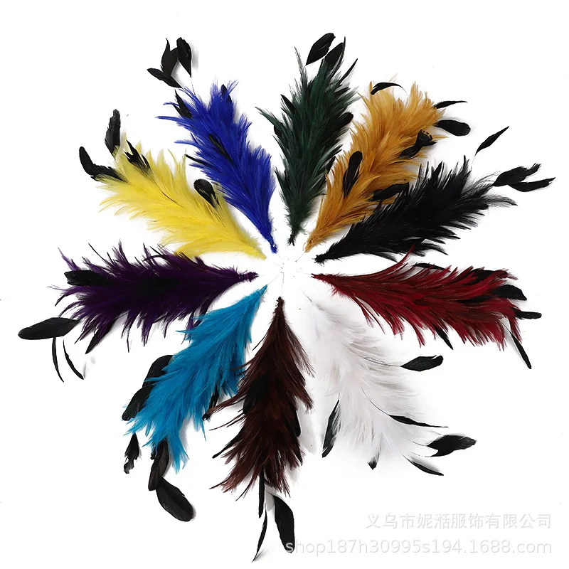 Rooster Feather Flower Hat Decoration Natural Dyed Plumes for Headdress DIY Crafts Accessories Wedding Costume Feather Trim Bulk