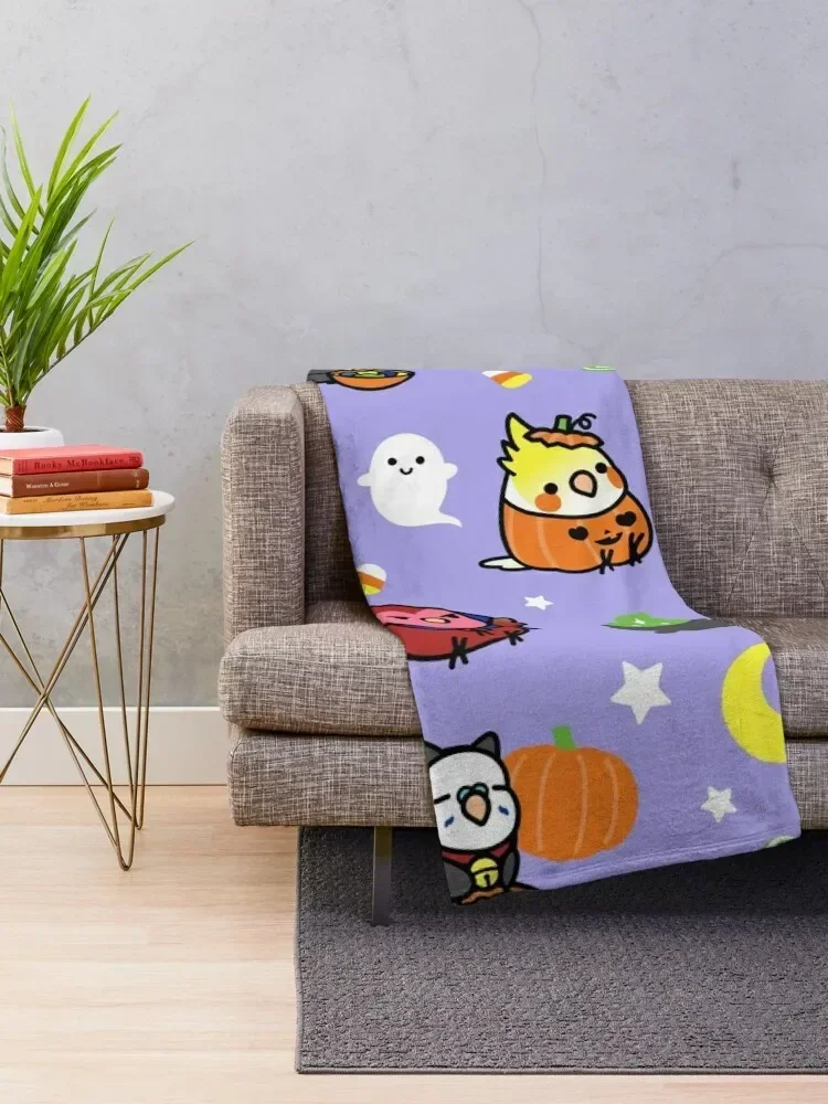 Chubby Bird Halloween Adventures V2 Throw Blanket Camping Personalized Gift Tourist Blankets