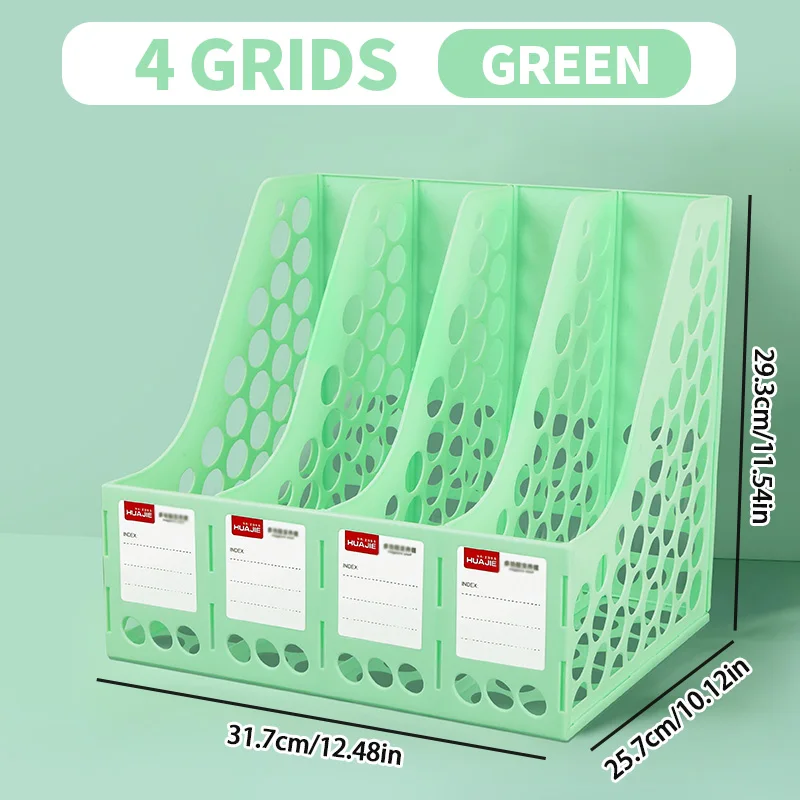 

Morandi-Colored 4-Compartment File Rack | High-Capacity Document Holder - Student Desk Book Stand & Office Desktop Organizer. Cu