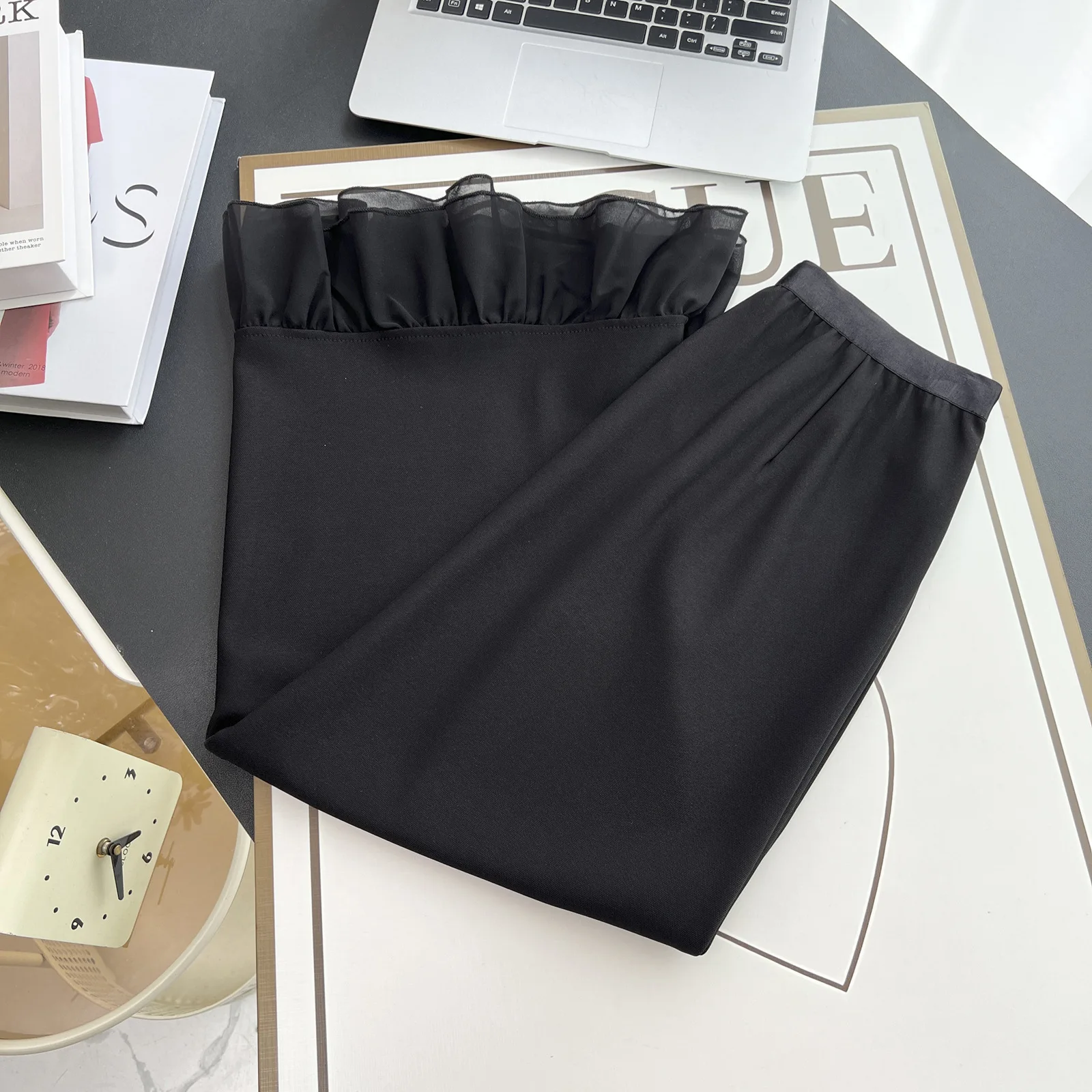 100 キロ夏の新しいハイウエストスカートエレガントなパッチワークプラスサイズの女性のフィッシュテールスカート 6207