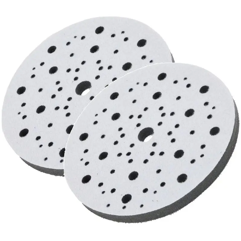 A25F-2Pack Interface Pads 150Mm 6 Inch 70Holes Soft Sponge Buffer Backing Pad For Orbital Sander Polishing Tool Accessories