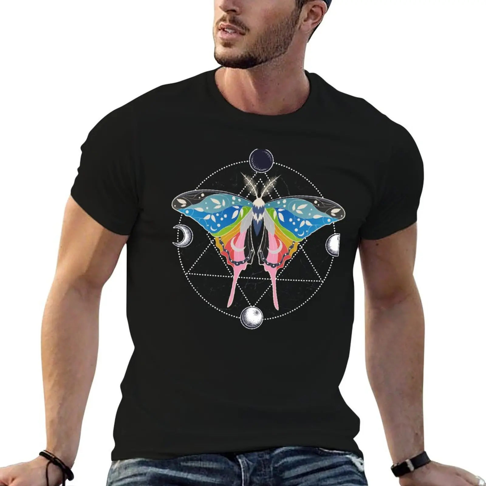 Queer Luna Moth Celestial Cottagecore LGBT Pride Flag T-Shirt t shirt man designer man t shirt luxury T-Shirt