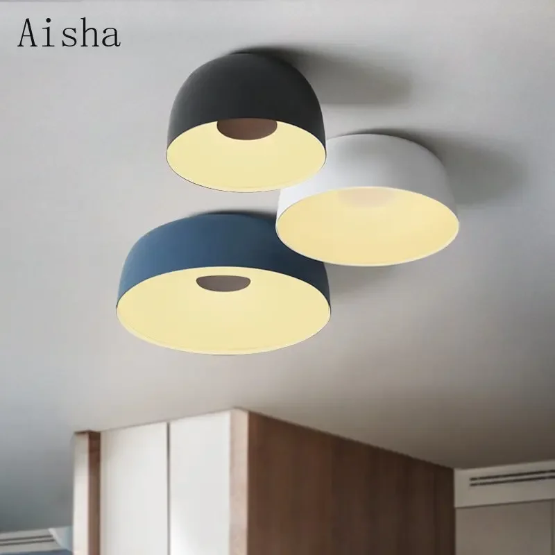 Plafoniera nordica Macron lampada da soffitto a LED semplice sala da pranzo bancone studio camera da letto soggiorno negozio di abbigliamento illuminazione