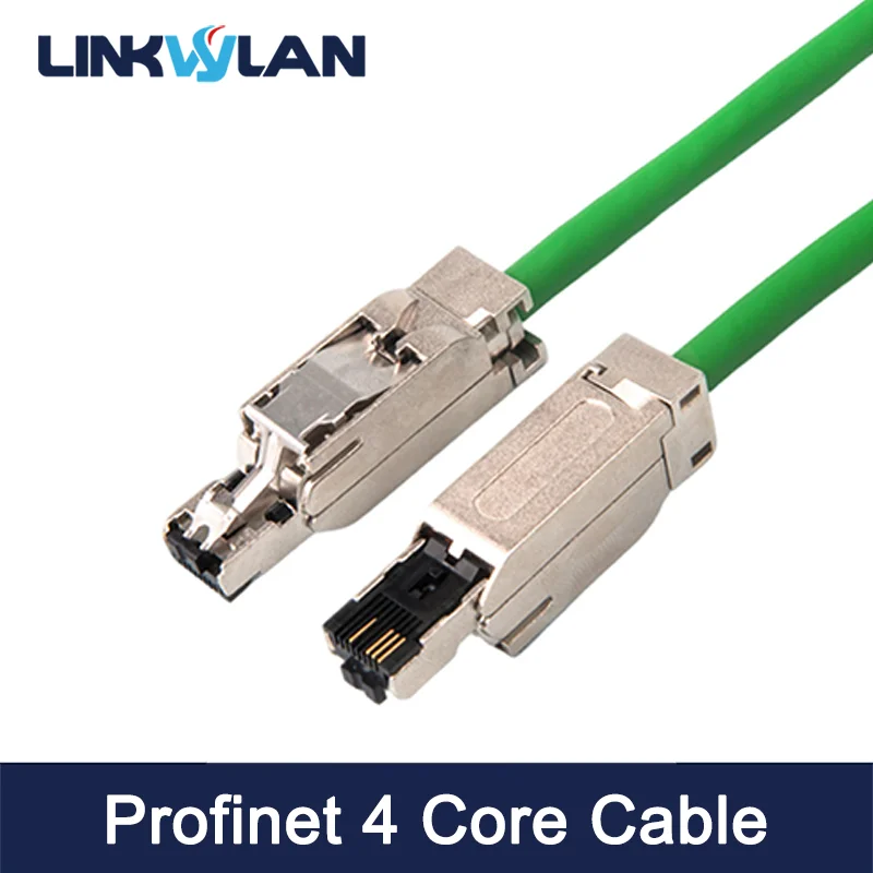 Linkwylan PROFINET Industrial Ethernet Cable 4 Core 22AWG 100Mbps PVC Jacket Shielded High Flexible  For Drag Chain