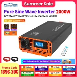 DATOUBOSS PSW ์ธ๋ฒํฐ, ํผํฌ ์ ๋ ฅ 4000W, ๋ด๋ถ ๋ฐฉ์ด ํ์
C, 12V, 220V, 2000W, DC 12V, 24V, 36V, 48V, 60V to AC 110V-220V