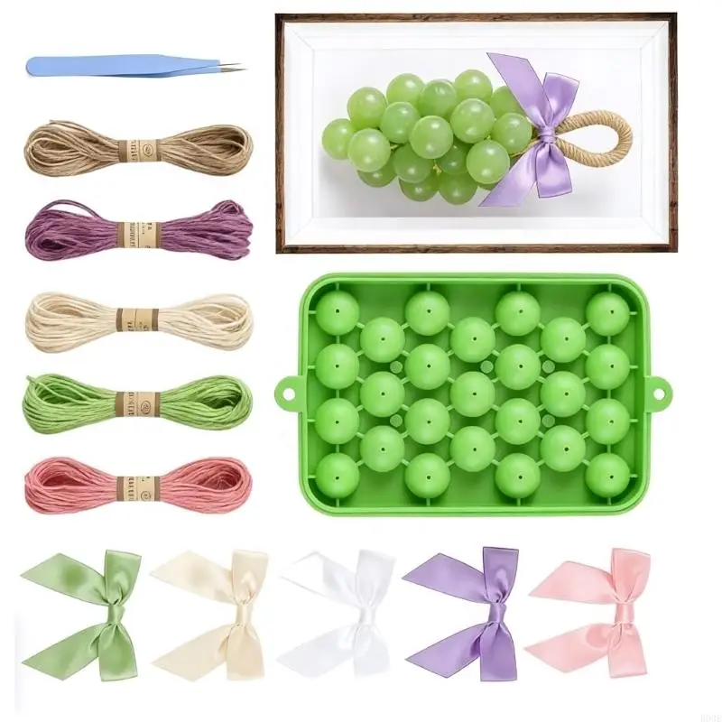 

Набор для изготовления мыла в форме винограда «сделай сам» включает в себя гибкую рамку, разноцветные кабели, декоративные и для