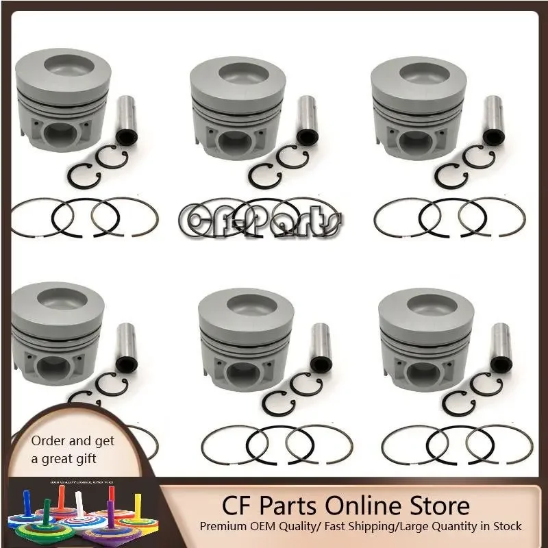 

New 6 Sets STD Piston Kit With Ring 13216-2260 Fit For Hino H07D Engine 110MM