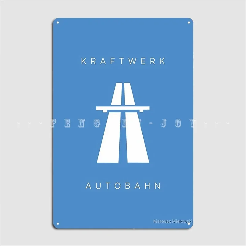 Póster de Kraftwerk Autobahn, placa de Metal, cine, cocina, cine, placa de pared Retro, cartel de estaño