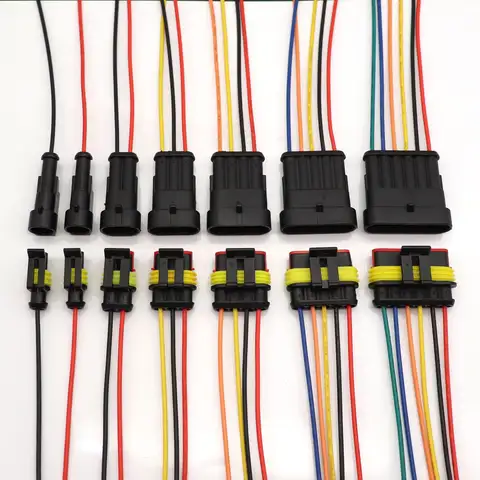 1Set 1 2 3 4 5 6 Way 1P 2P 3P 4P 5P auto connector Male & Female Waterproof Electrical Connector Plug with cable