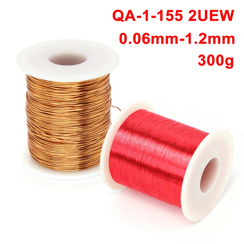 300g/roll QA-1-155 2UEW Enameled Copper Wire 0.06mm 0.08mm 0.1 0.2 0.3 0.4 0.5-1.2mm Magnet Wire Coil Winding Copper Wire DIY