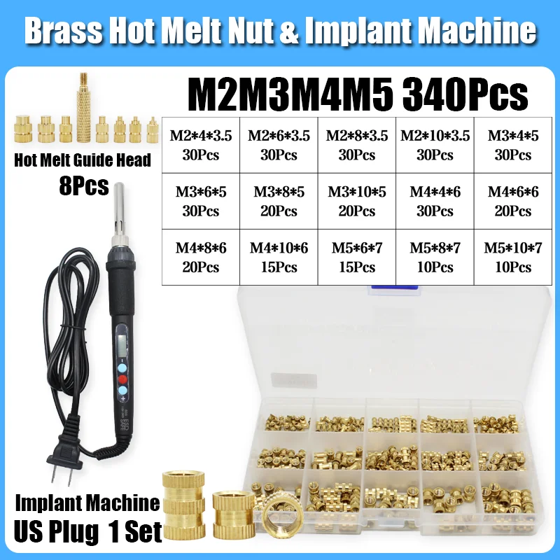 Messing Einsatz Mutter Lötkolben M2 M3 M4 M5 M6 M8 Hot Melt Guide Kopf Gerändelt Kupfer Muttern Einsätze Kunststoff 3D Drucker Zubehör – Detail 16