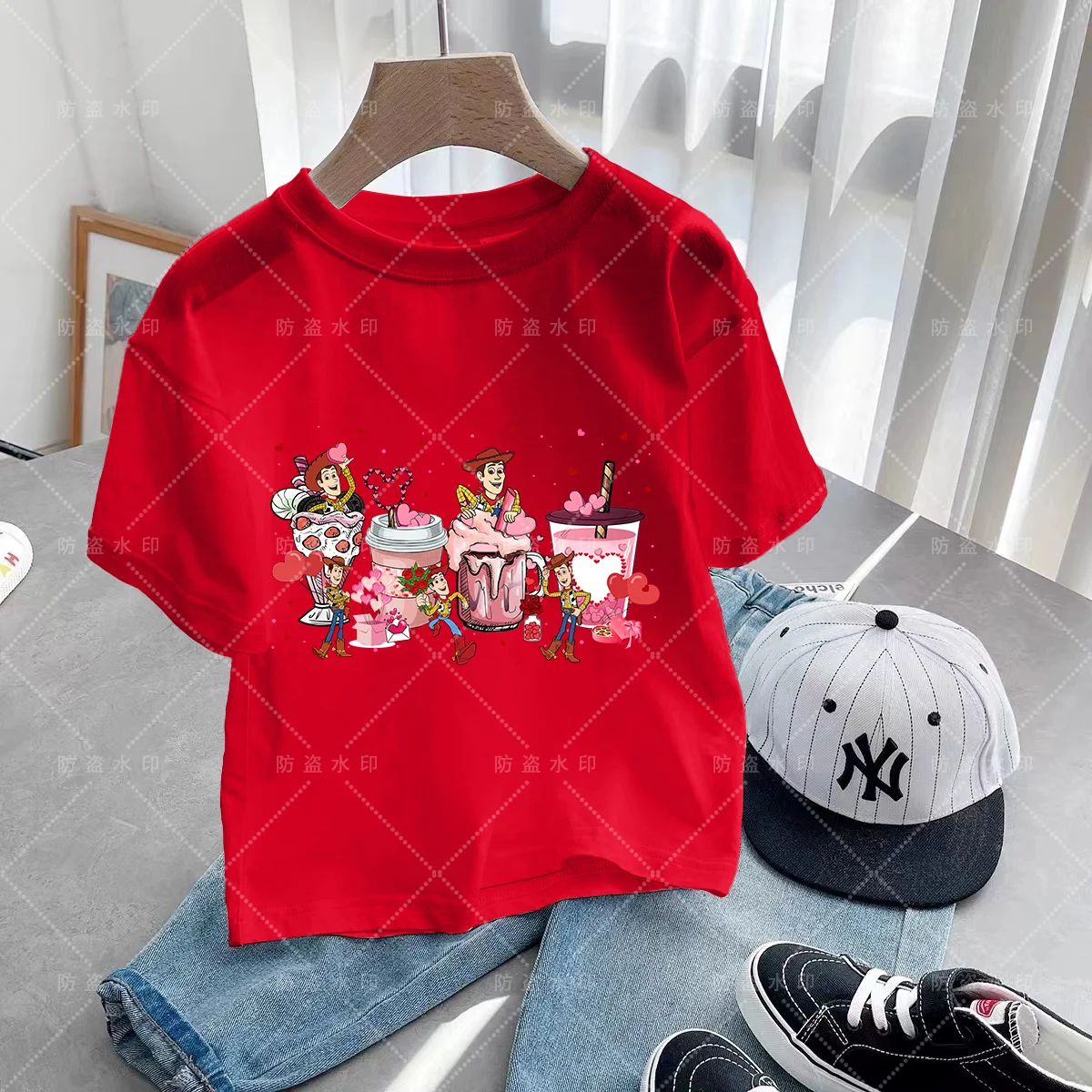 Kaus musim panas anak perempuan Disney T-shirt musim panas gambar cetak hewan kartun baju anak perempuan baju lengan pendek musim panas Kawaii baju anak lucu T-shirt