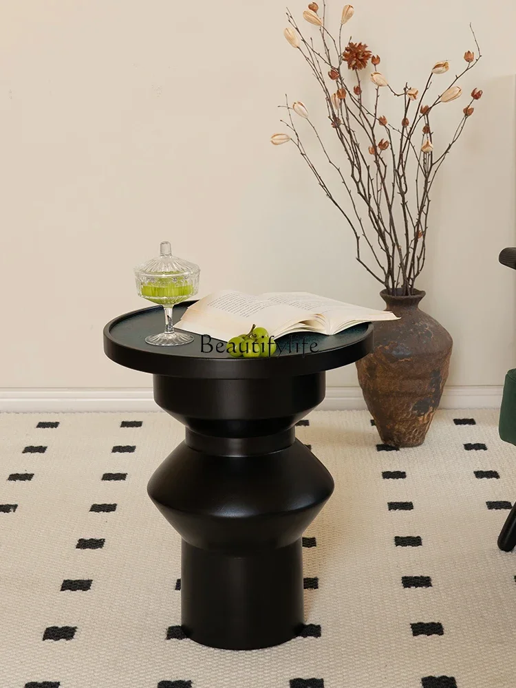

LJY*French retro black living room solid wood corner table