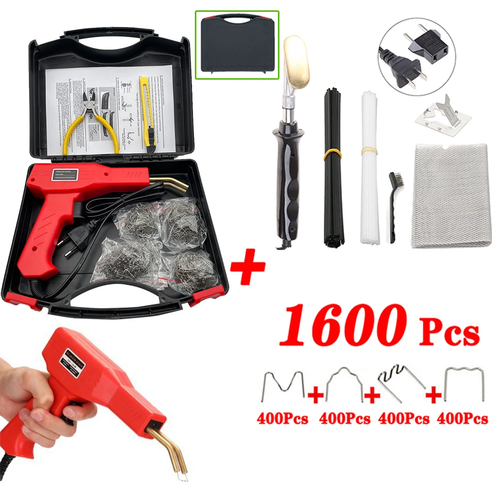 1600Pcs cucitrice a caldo Kit di saldatura in plastica 70W/50W saldatrice in plastica paraurti saldatore paraurti auto strumenti di riparazione crepa