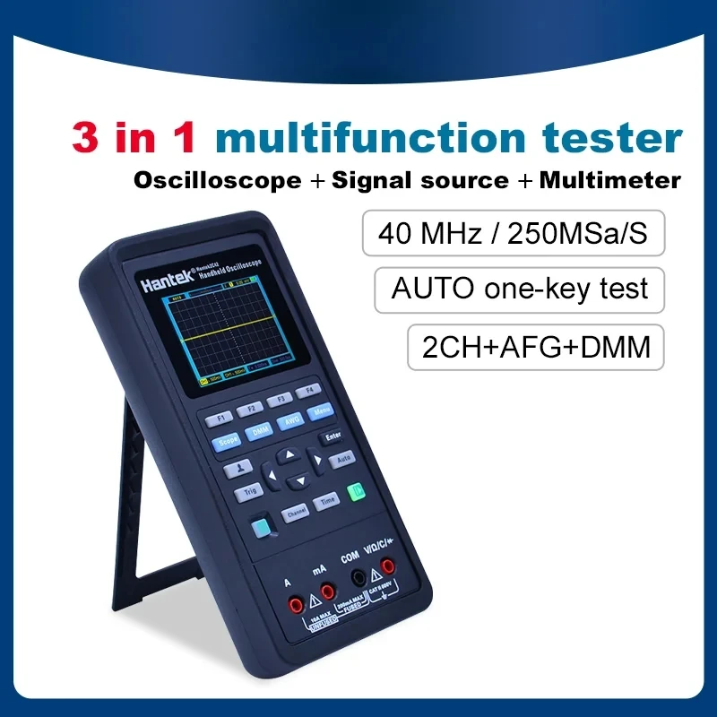 Hantek 3 in 1 Digital Oscilloscope +Multimeter +Waveform Generator Portable 2 Channels USB Automotive oscilloscope 40MHz 70MHz