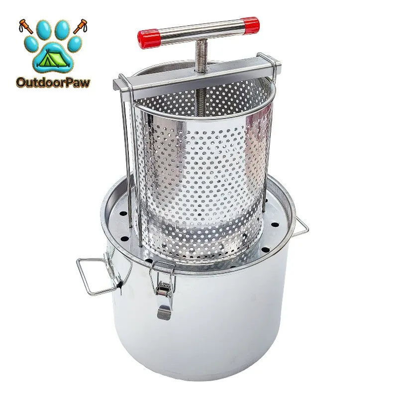 All stainless steel press, honey , honey bucket, manual dry choking, yogurt wax , lees press, fruit and vegetable
