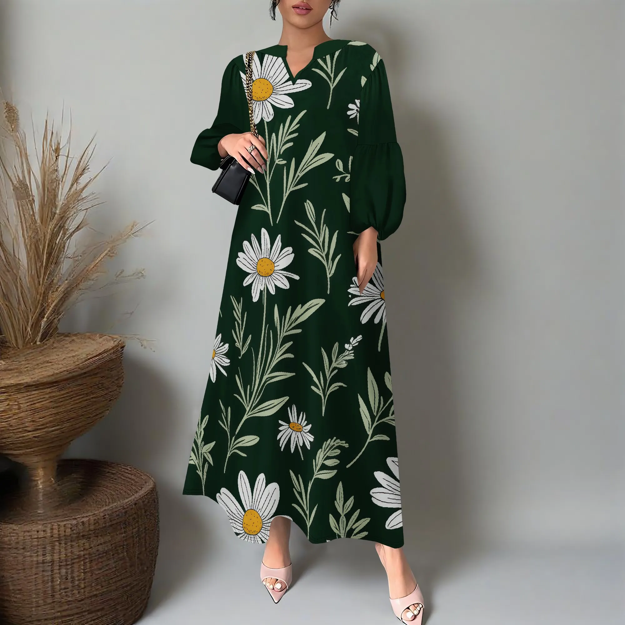 

Women Comfy V Neck Cute Floral Dresses Spring Summer Dresses