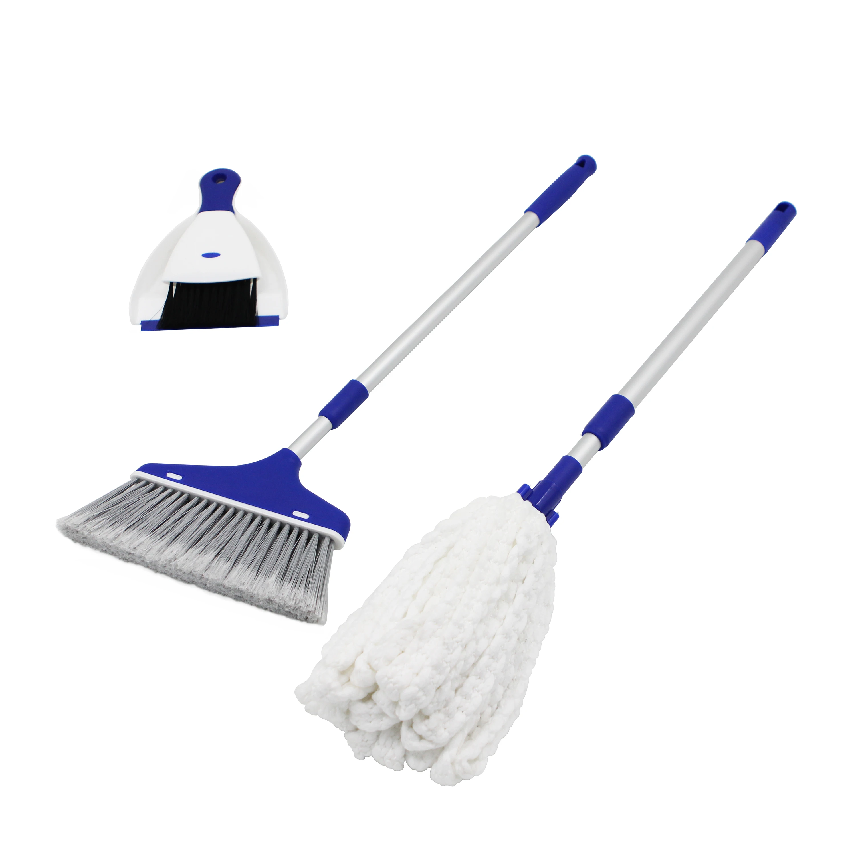 Kids Cleaning Tools Set Adjustable Mop, Adjustable Broom, Dusting Cloth, Brush and Dustpan