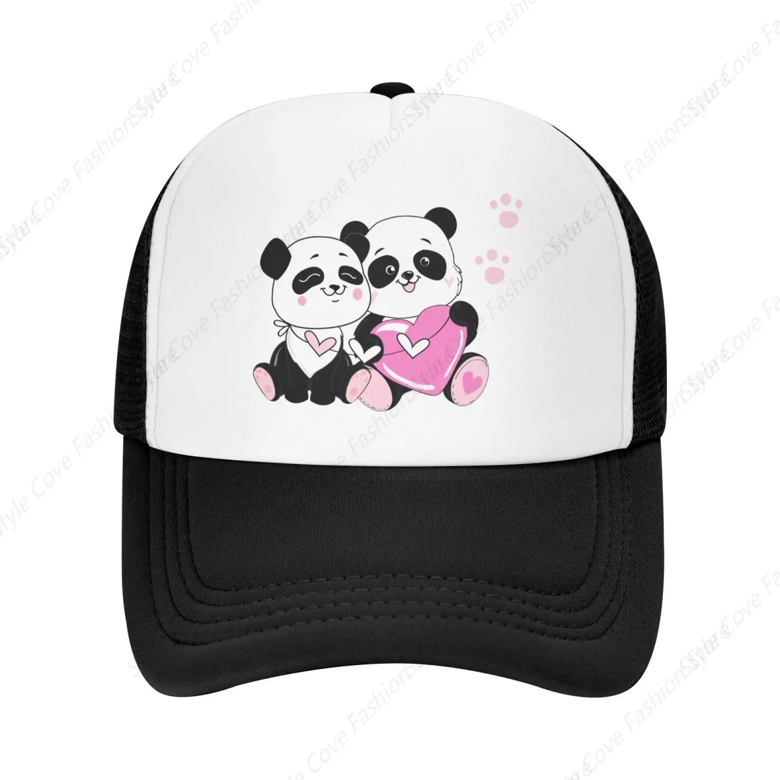 

Mesh Dad Hat Adjustable Washed Love Pandas Baseball Dad Cap Funny Distressed Ball Trucker Cap For Boyfriend Girlfriend Gift