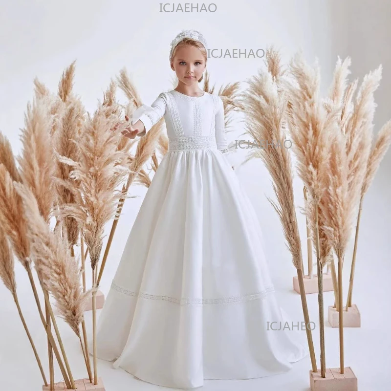 2026 New Kids Bow Short Sleeve Wedding Dress Clothes Children Birthday Party Host Piano Performance Girls Pageant Gown Costume