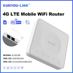 XUNYOU-LINK 4G SIM WiFi Router WiFi6 Modem Support 32 Device Wireless Router Type-C Interface Pocket Hotspot for Outdoor Travel