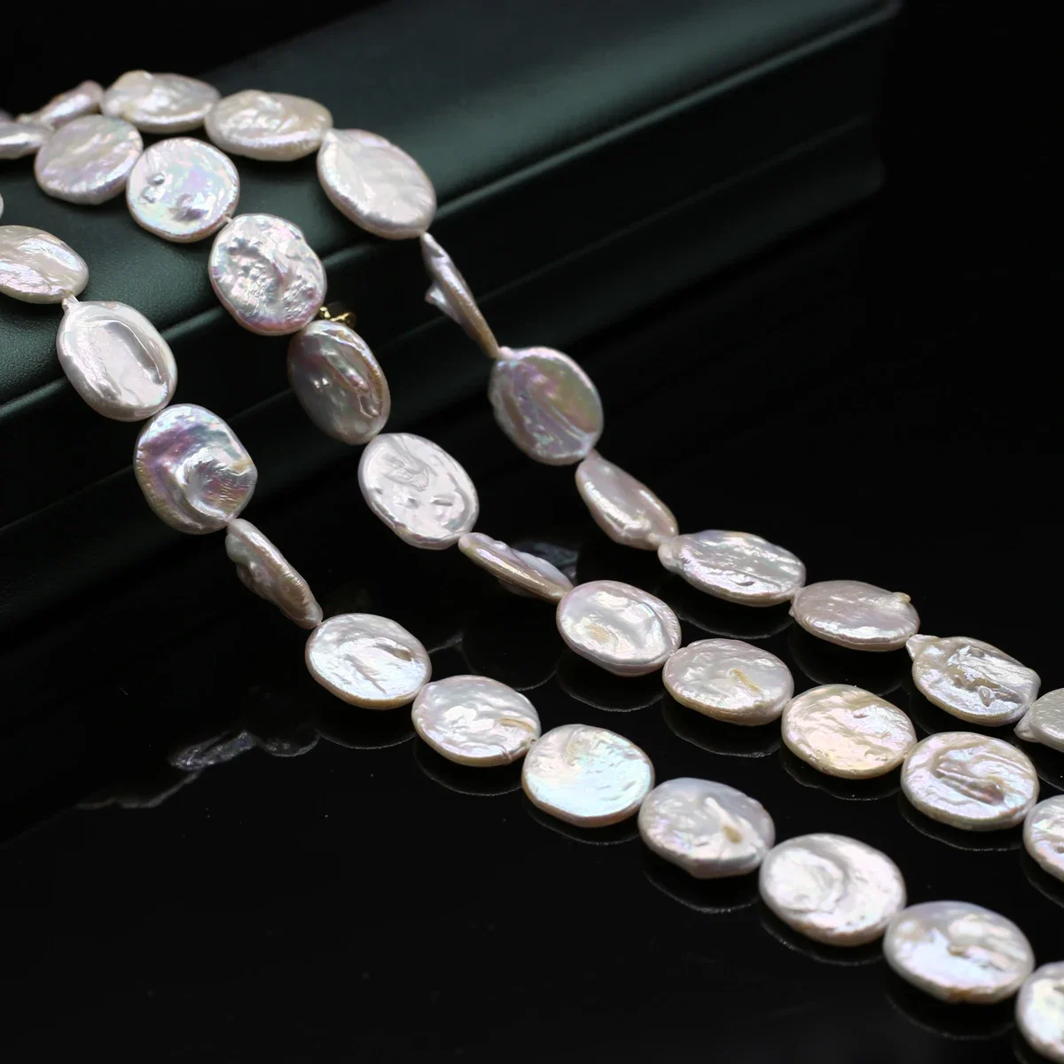 White Natural Freshwater Pearl Vintage Button Jewelry Accessories Ladies DIY Necklace Bracelet Stud Earrings Coin Jewelry18x14mm image 4