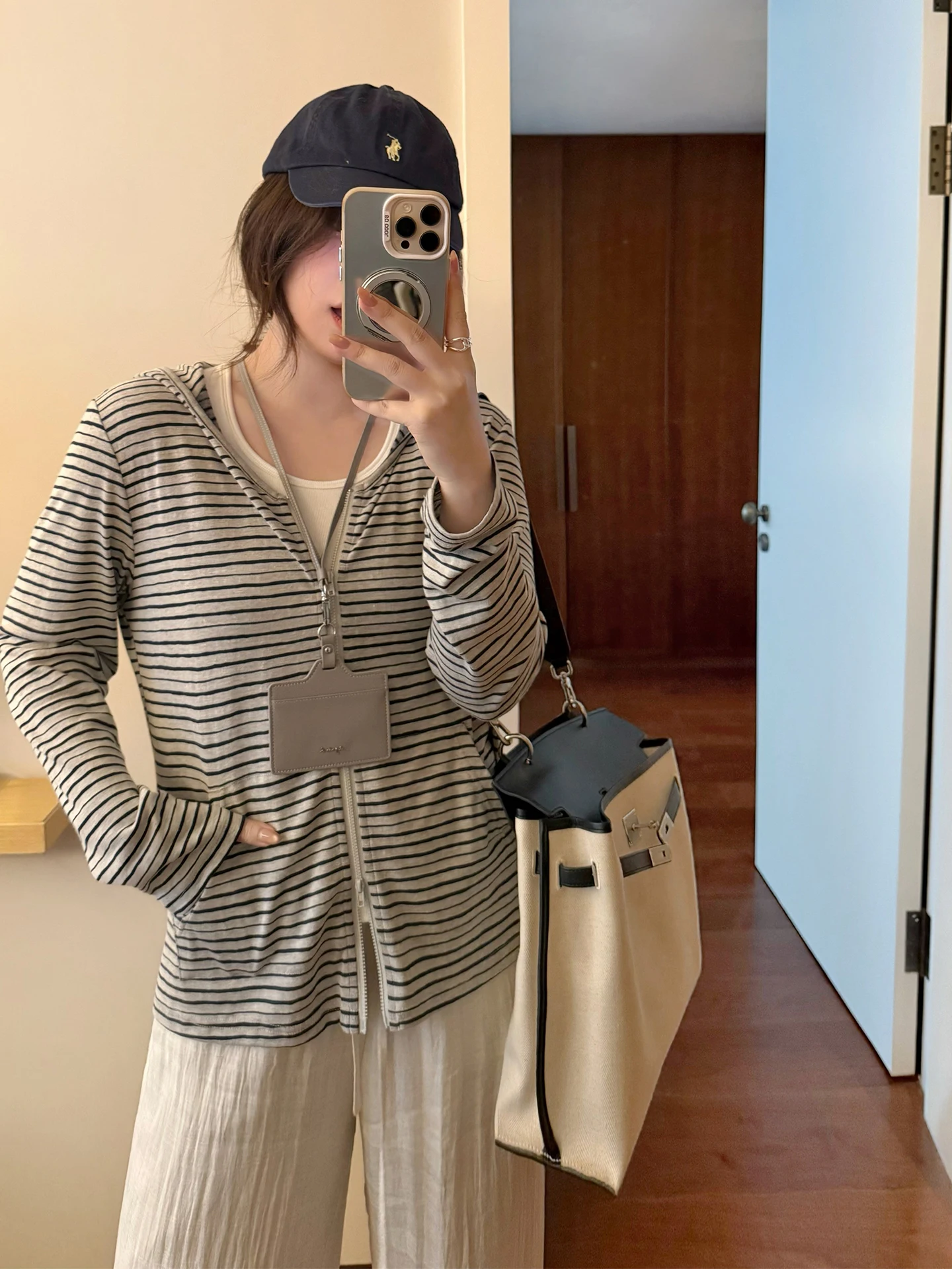 

Женский повседневный кардиган больших размеров с капюшоном, из смесового шелка, вискозы и льна, в полоску, с длинными рукавами, на молнии, для ежедневной носки