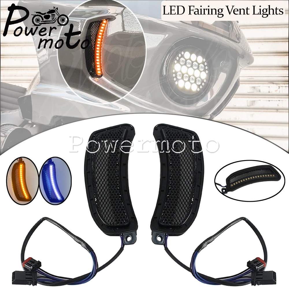 

Для Harley Softail Low Rider ST FXLRST 2022 2023 2024 El Diablo FXRST 2022 светодиодный обтекатель вентиляционных фонарей акцентный указатель поворота DRL