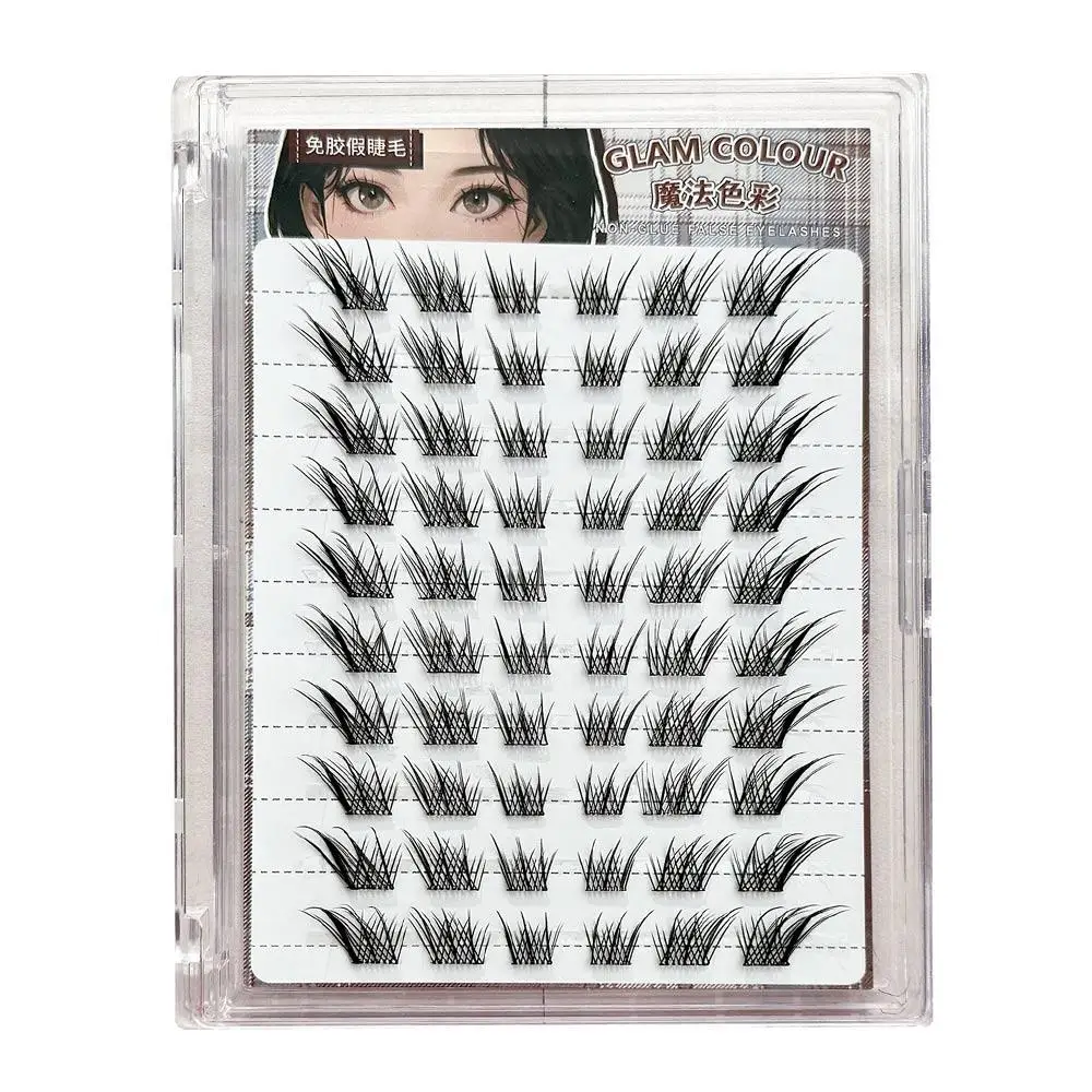 Dagelijks gebruik Geen lijm nodig Pluizige valse wimpers Fox Eye Effect Dikke gevleugelde DIY Lash Extensions Herbruikbare individuele wimpers