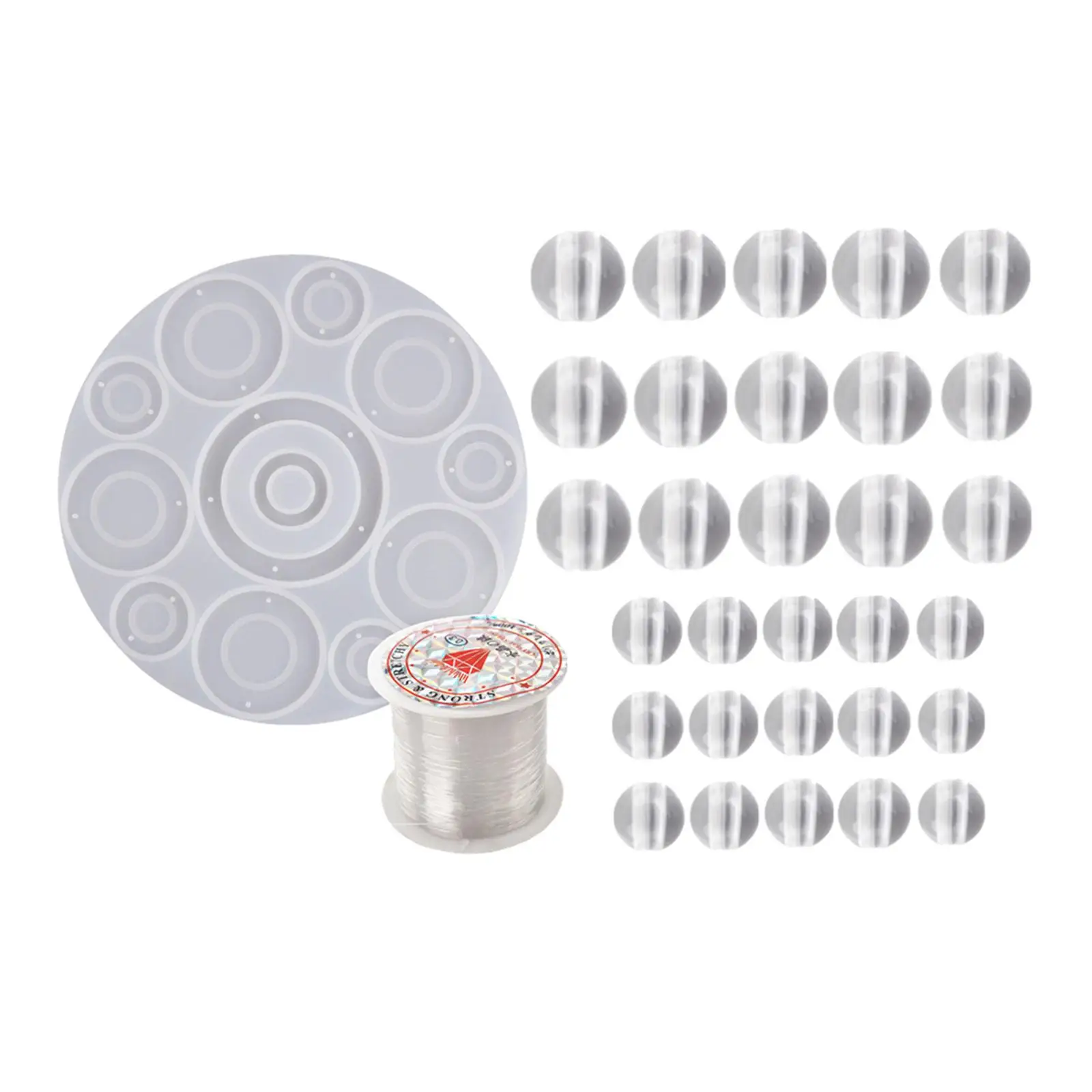 DIY Silicone Wind Chimes Mold Epoxy Resin Casting Moulds 30 Beads Jewelry Making Kit Moon Stat Pendant for Wedding Garden Yard