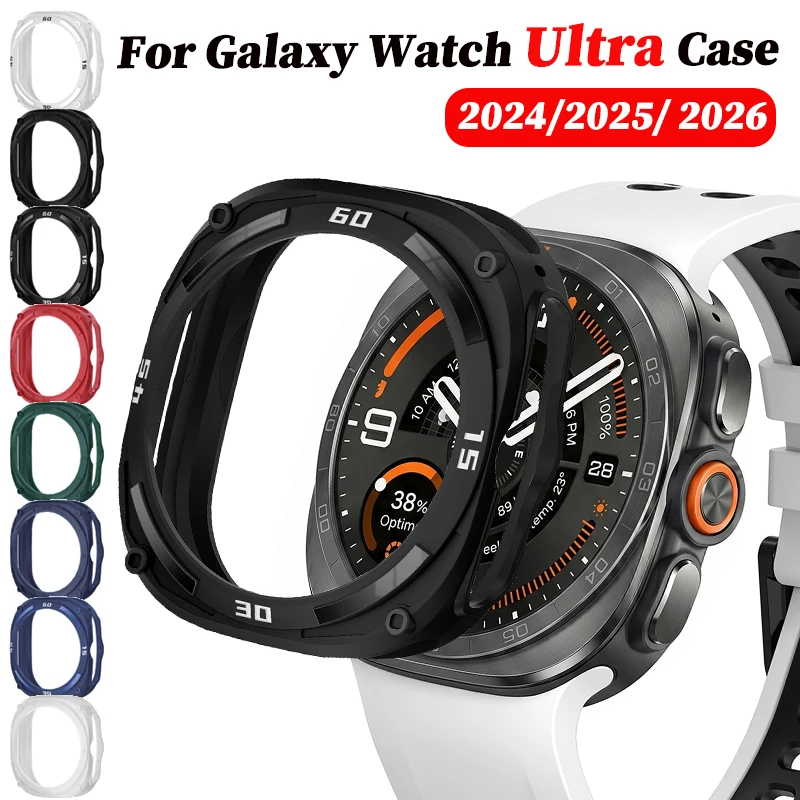 Screen protector for Samsung Galaxy Watch Ultra Case 47mm Accessories Hard TPU Frame Protective Bumper Galaxy Watch Ultra cover