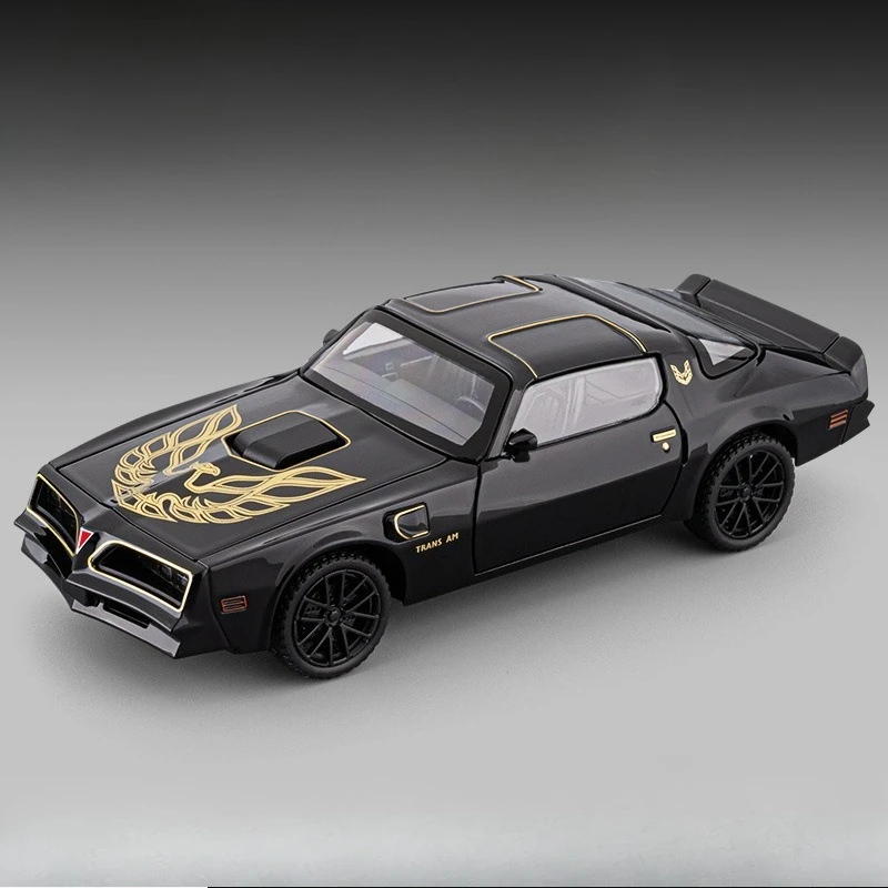 Simulation 1:32 Firebird Alloy Car Model with Pull-Back Sound and Light Birthday Gift for Kids Boy Collection Miniature Voiture