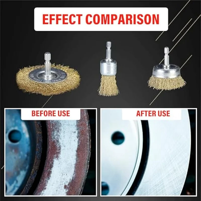 A96I-14Pc Wire Wheel Brush Set For Drill With 6Mm Shank,Aggressive&Indestructible For Cleaning Corrosion/Paint, Deburring