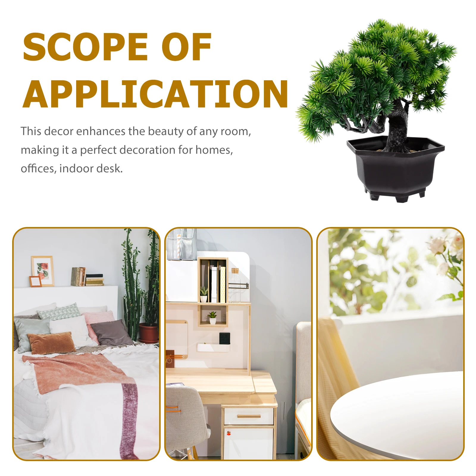 

Artificial Bonsai Welcoming Pine Tree Simulation Potted Mini Tree Realistic Fake Plant Desk Decor Fake Pine Ornaments