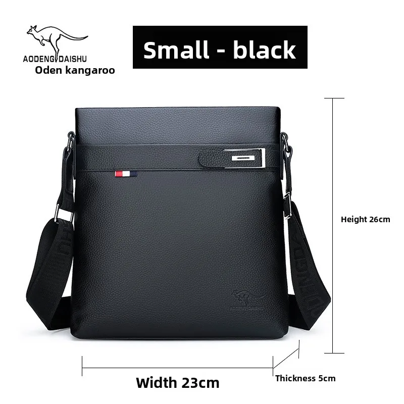 Genuine Top Grain Leather Men's Single Shoulder Bag Fashionable Casual Male Crossbody Pack New Style Student Bag image 6