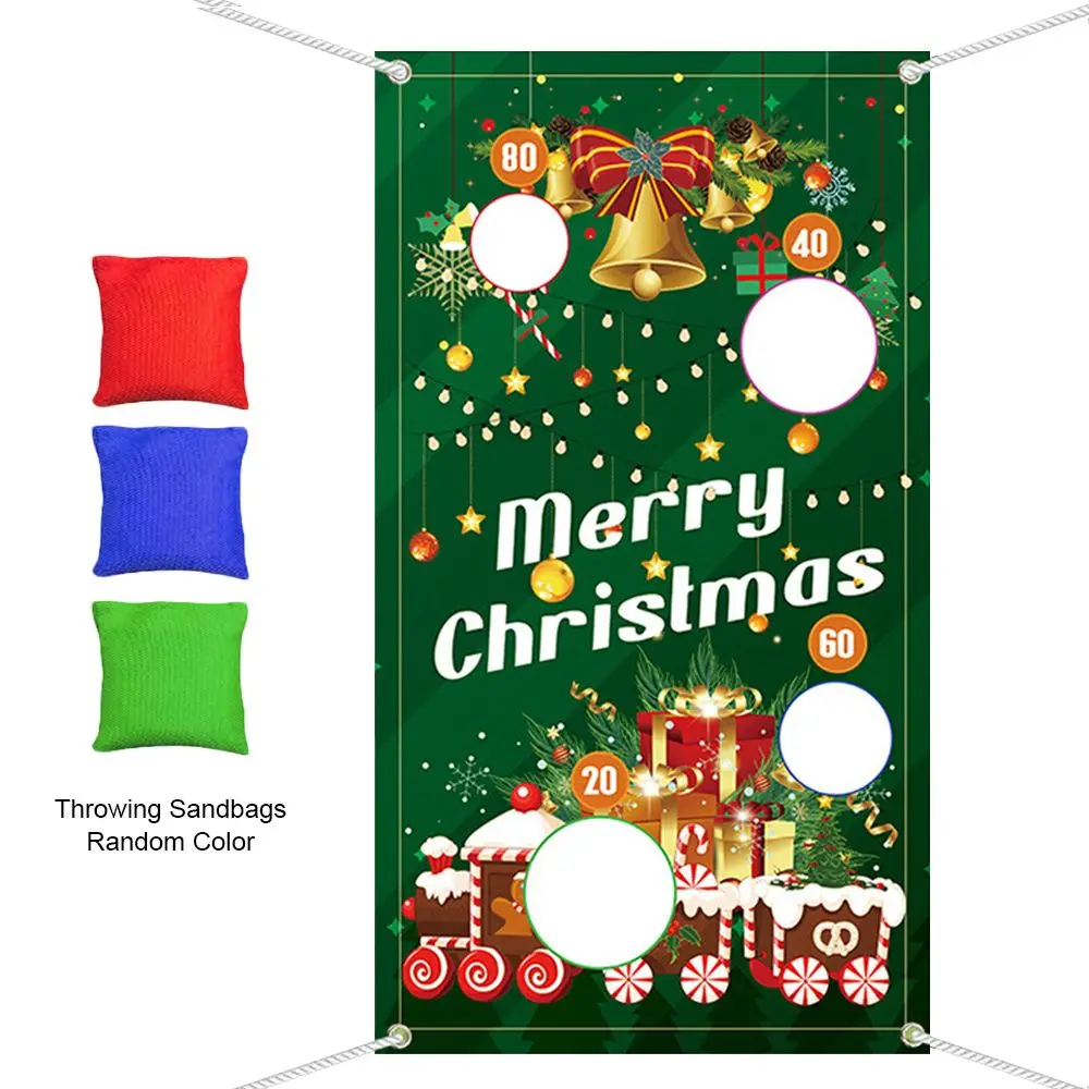 Grappige partyspellen voor volwassenen Kinderen Kerstwerpspel Vlag Buitenspeelgoed Spelen Zitzakken Veilig gooien Gooibanner