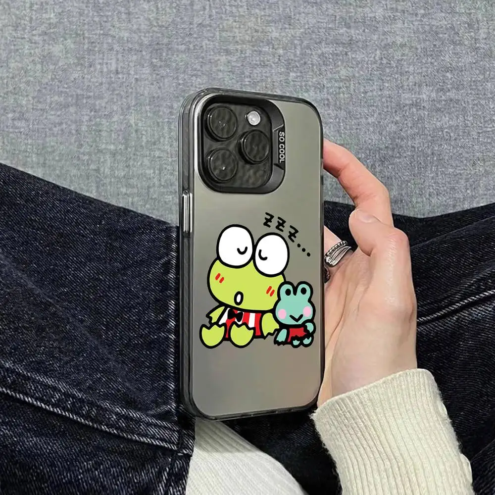 K-KEROKERO KEROPPI Phone Case For IPhone 16 15 14 13 12 11 Pro Max Plus Color Shockproof Back Silver Cover