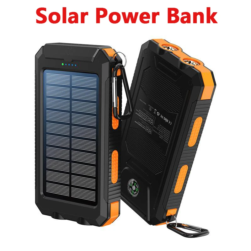 VSolar Power Bank 10000mAh – Portable External Battery Charger with LED Light – Fast Charging for All Smartphones
